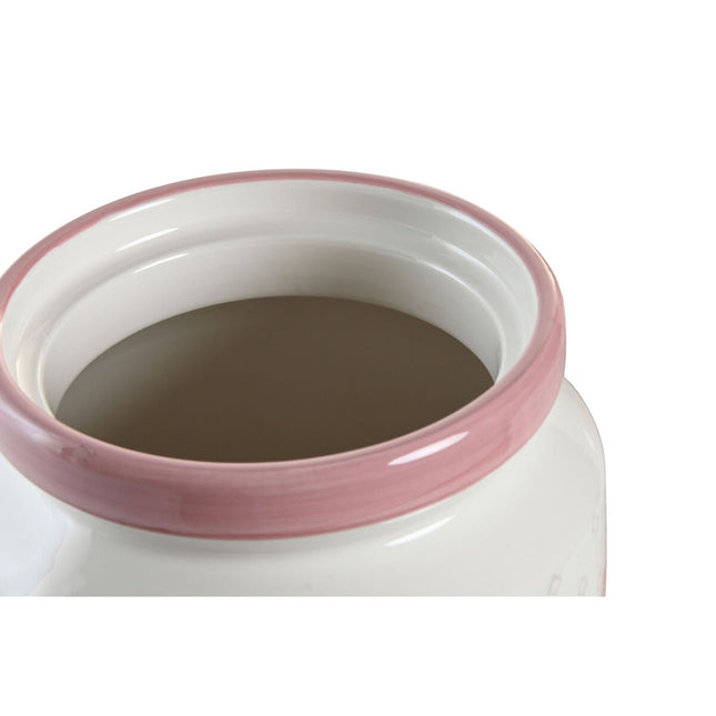 Gefäß DKD Home Decor Rosa Weiß Dolomite (15,5 x 15,5 x 21 cm)