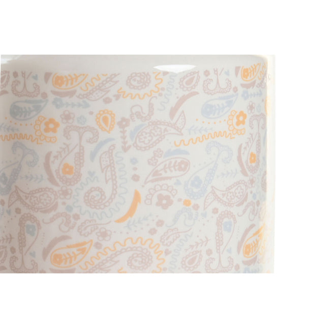 Gefäß DKD Home Decor Weiß Gelb Dolomite Shabby Chic (15 x 15 x 21 cm)
