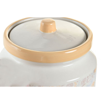 Gefäß DKD Home Decor Weiß Gelb Dolomite Shabby Chic (15 x 15 x 21 cm)