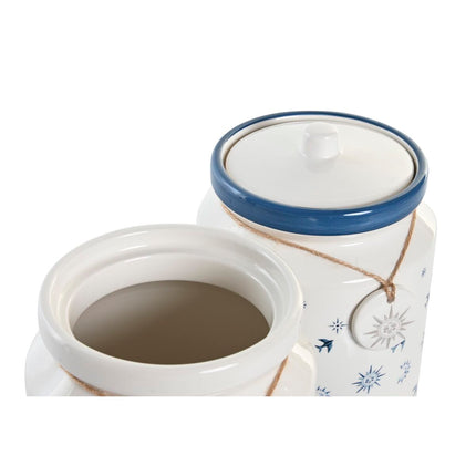 Gefäß DKD Home Decor Blau Weiß Dolomite (15 x 15 x 21 cm) (2 Stück)