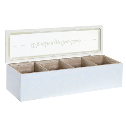 Teebox DKD Home Decor 30 x 9 x 8 cm Kristall Blau Rosa 3 Stücke Holz MDF