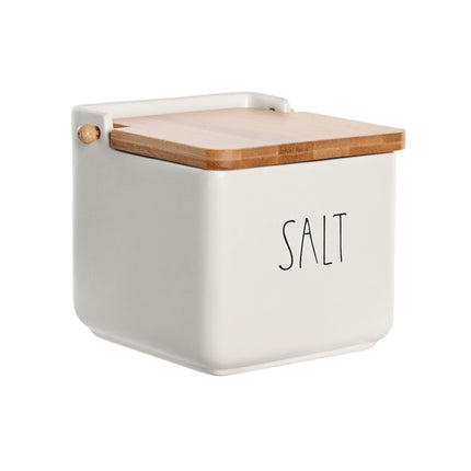 Salzstreuer mit Deckel DKD Home Decor 11,5 x 11,5 x 11 cm Weiß 750 ml Dolomite