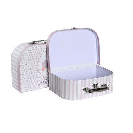 Set dekorativer Karten DKD Home Decor Rosa Metall Bunt Pappe (28 x 9,5 x 20 cm)