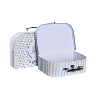 Set dekorativer Karten DKD Home Decor Blau Metall Bunt Pappe (28 x 9,5 x 20 cm)