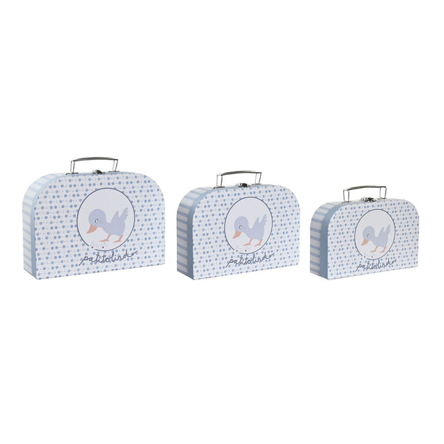 Set dekorativer Karten DKD Home Decor Blau Metall Bunt Pappe (28 x 9,5 x 20 cm)