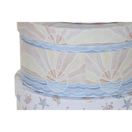 Satz stapelbarer Organizerboxen DKD Home Decor Für Kinder Bunt Pappe (37,5 x 37,5 x 18 cm)