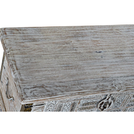 Truhe DKD Home Decor Gold Metall Weiß Mango-Holz (80 x 40 x 45 cm)
