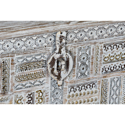 Truhe DKD Home Decor Gold Metall Weiß Mango-Holz (80 x 40 x 45 cm)