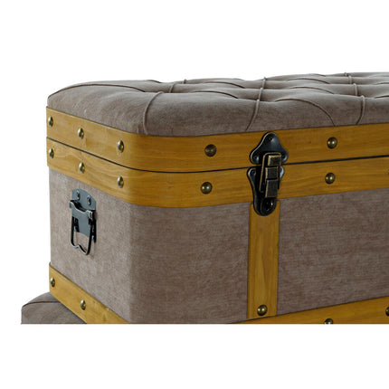 Truhensatz DKD Home Decor 80 x 50 x 42 cm Holz Braun Hellgrau Moderne Velvet