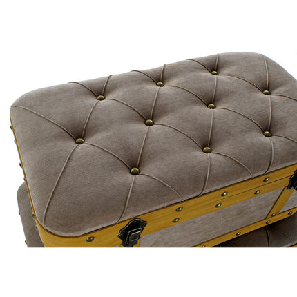 Truhensatz DKD Home Decor 80 x 50 x 42 cm Holz Braun Hellgrau Moderne Velvet