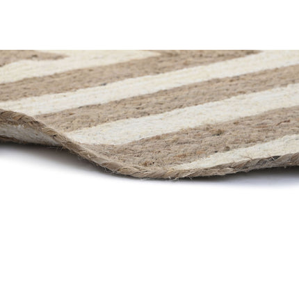 Teppich DKD Home Decor Scandi Weiß Hellbraun Jute (150 x 150 x 1 cm)
