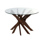 Esstisch DKD Home Decor Kristall Braun Durchsichtig Nussbaumholz 120 x 120 x 76 cm