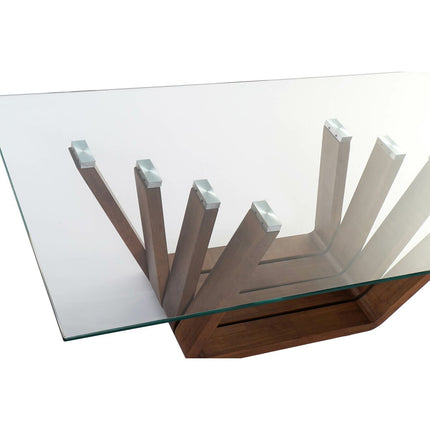 Couchtisch DKD Home Decor Kristall Nussbaumholz Aluminium 130 x 70 x 42 cm