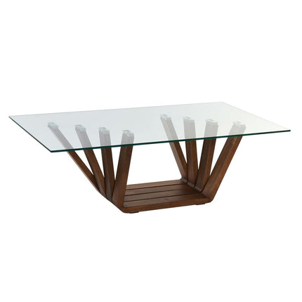 Couchtisch DKD Home Decor Kristall Nussbaumholz Aluminium 130 x 70 x 42 cm