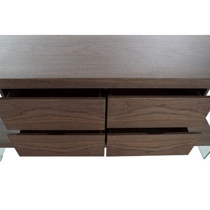 Anrichte DKD Home Decor Kristall Braun Durchsichtig Nussbaumholz 160 x 45 x 80 cm Holz MDF