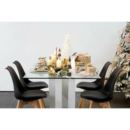 Stuhl DKD Home Decor 48 x 55 x 83 cm Schwarz Polyurethan Polypropylen Buche