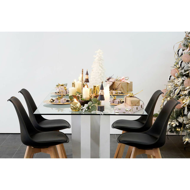 Stuhl DKD Home Decor 48 x 55 x 83 cm Schwarz Polyurethan Polypropylen Buche
