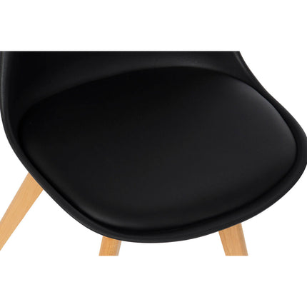 Stuhl DKD Home Decor 48 x 55 x 83 cm Schwarz Polyurethan Polypropylen Buche