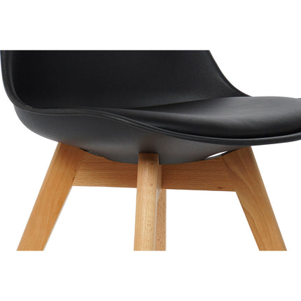 Stuhl DKD Home Decor 48 x 55 x 83 cm Schwarz Polyurethan Polypropylen Buche