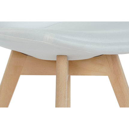 Stuhl DKD Home Decor 48 x 56 x 83 cm Schaum Weiß Buche