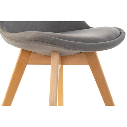 Stuhl DKD Home Decor 48 x 56 x 83 cm Schaum Grau Braun Buche