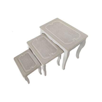 Set mit 3 Tischen DKD Home Decor Holz Weiß Holz MDF (53 x 35 x 47 cm)