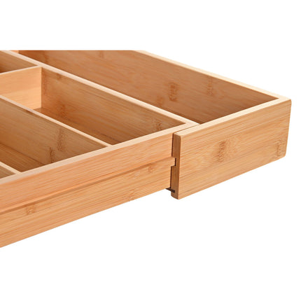 Besteckkasten DKD Home Decor Ausziehbar 33 x 45,5 x 6,4 cm natürlich Bambus