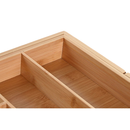 Besteckkasten DKD Home Decor Ausziehbar 33 x 45,5 x 6,4 cm natürlich Bambus