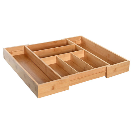 Besteckkasten DKD Home Decor Ausziehbar 33 x 45,5 x 6,4 cm natürlich Bambus