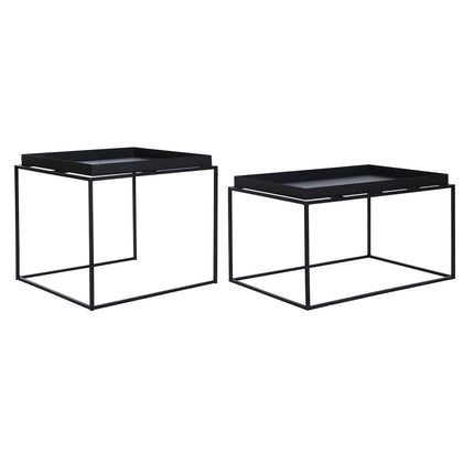 Satz mit 2 Tischen DKD Home Decor Schwarz Metall 80 x 50 x 45 cm