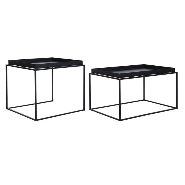 Satz mit 2 Tischen DKD Home Decor Schwarz Metall 80 x 50 x 45 cm