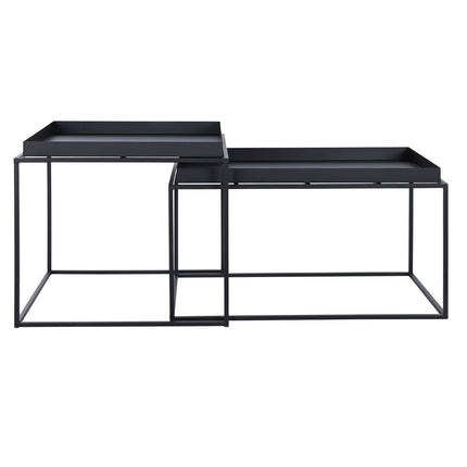 Satz mit 2 Tischen DKD Home Decor Schwarz Metall 80 x 50 x 45 cm