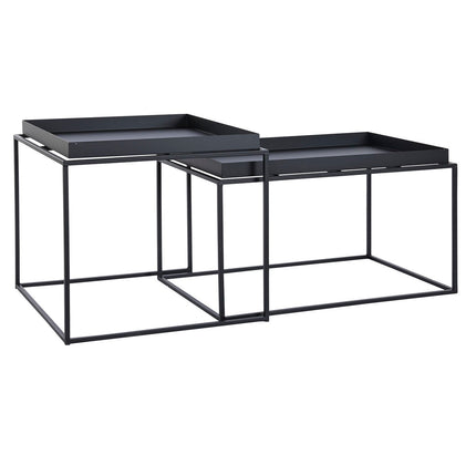 Satz mit 2 Tischen DKD Home Decor Schwarz Metall 80 x 50 x 45 cm