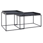 Satz mit 2 Tischen DKD Home Decor Schwarz Metall 80 x 50 x 45 cm