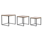 Set mit 3 Tischen DKD Home Decor Schwarz Metall 45 x 45 x 45 cm Holz MDF