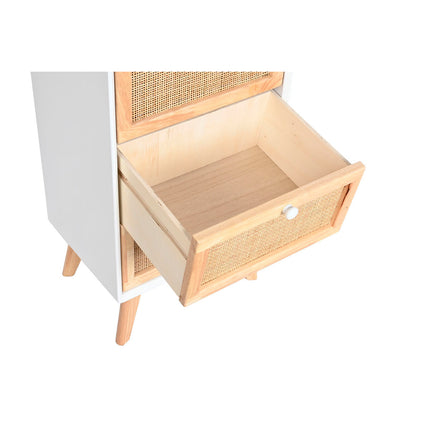 Schubladenschrank DKD Home Decor Weiß Rattan Paulonia-Holz 40 x 30 x 90 cm