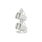 Satz mit Tassen- und Tellern DKD Home Decor Metall Weiß 300 ml Steingut Kachel