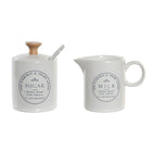 Milchkännchen und Zuckerdose DKD Home Decor 11 x 7,5 x 9 cm Weiß Steingut