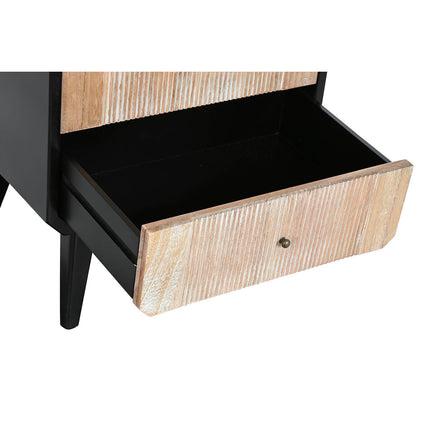 Nachttisch DKD Home Decor 48 x 35 x 66 cm natürlich Schwarz Holz