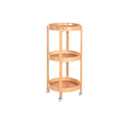 Regal DKD Home Decor 43,6 x 43,6 x 90,5 cm natürlich Edelstahl Aluminium Bambus Mit Rädern