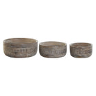 Tischdekoration DKD Home Decor 30,5 x 30,5 x 12,7 cm natürlich Weiß Indianer (3 Stücke)