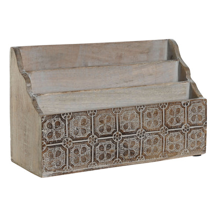 Mehrzweck-Organizer DKD Home Decor 32 x 13 x 21 cm natürlich Weiß Mango-Holz