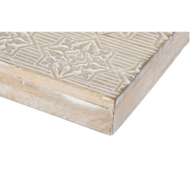 Satz mit 2 Tischen DKD Home Decor Weiß Braun Mango-Holz 48,3 x 35,5 x 65,4 cm