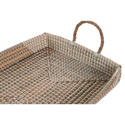 Tablettset DKD Home Decor natürlich Gelb Tropical Seegras (48 x 38 x 15 cm) (2 Stück)