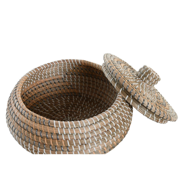 Korb-Set DKD Home Decor 32 x 32 x 20 cm Tropical Seegras