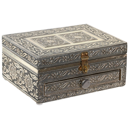 Box-Schmuckkästchen DKD Home Decor Champagner natürlich Aluminium (17,5 x 12,5 x 8,5 cm)