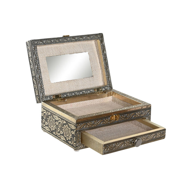 Box-Schmuckkästchen DKD Home Decor Champagner natürlich Aluminium (17,5 x 12,5 x 8,5 cm)