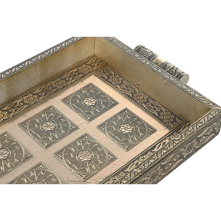 Schale DKD Home Decor Champagner Metall Holz 36 x 22 x 4 cm Indianer