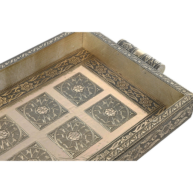 Schale DKD Home Decor Champagner Metall Holz 36 x 22 x 4 cm Indianer