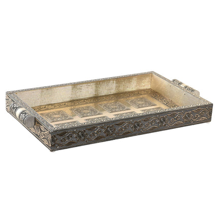 Schale DKD Home Decor Champagner Metall Holz 36 x 22 x 4 cm Indianer